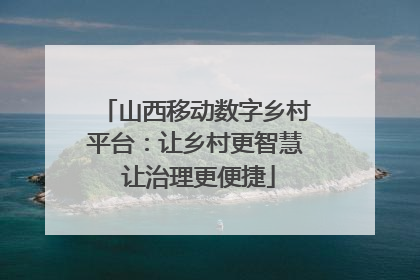 山西移动数字乡村平台：让乡村更智慧 让治理更便捷
