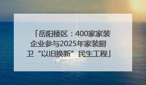 岳阳楼区：400家家装企业参与2025年家装厨卫“以旧换新”民生工程