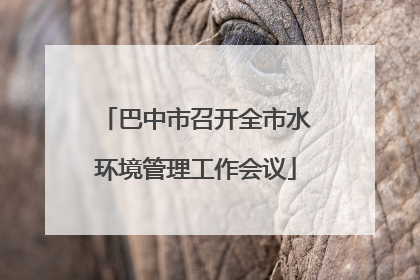 巴中市召开全市水环境管理工作会议