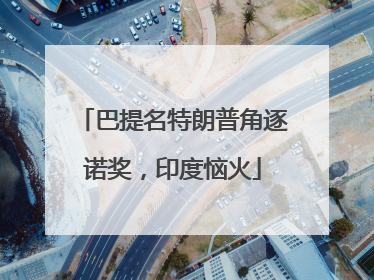 巴提名特朗普角逐诺奖，印度恼火