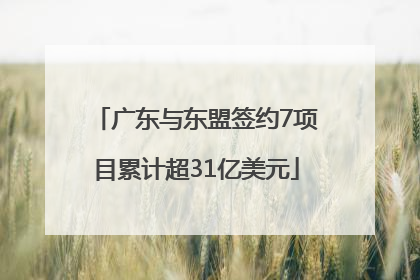 广东与东盟签约7项目累计超31亿美元