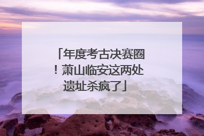 年度考古决赛圈！萧山临安这两处遗址杀疯了