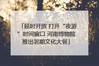 延时开放 打开“夜游”时间窗口 河南博物院推出暑期文化大餐