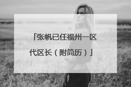 张帆已任福州一区代区长（附简历）