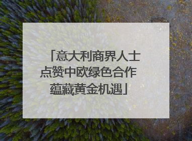 意大利商界人士点赞中欧绿色合作蕴藏黄金机遇