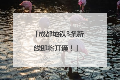 成都地铁3条新线即将开通！