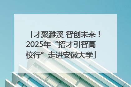 才聚濉溪 智创未来！2025年“招才引智高校行”走进安徽大学