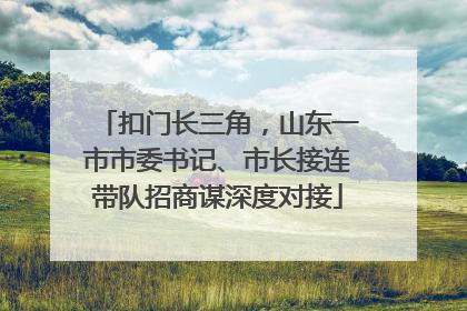 扣门长三角，山东一市市委书记、市长接连带队招商谋深度对接