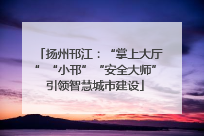 扬州邗江：“掌上大厅”“小邗”“安全大师”引领智慧城市建设