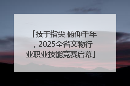 技于指尖 俯仰千年，2025全省文物行业职业技能竞赛启幕