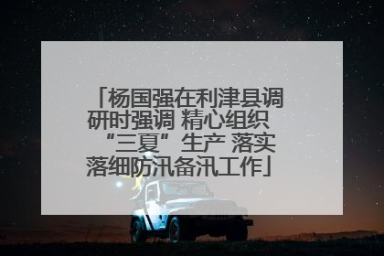 杨国强在利津县调研时强调 精心组织“三夏”生产 落实落细防汛备汛工作