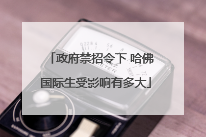 政府禁招令下 哈佛国际生受影响有多大