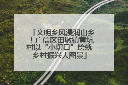 文明乡风浸润山乡！广信区田墩镇黄坑村以“小切口”绘就乡村振兴大图景