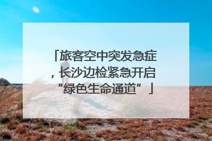 旅客空中突发急症，长沙边检紧急开启“绿色生命通道”