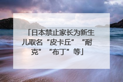 日本禁止家长为新生儿取名“皮卡丘”“耐克”“布丁”等