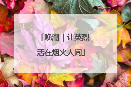 晚潮｜让英烈活在烟火人间