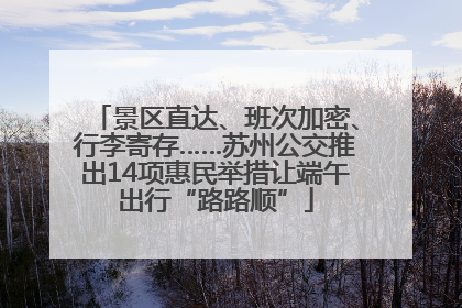 景区直达、班次加密、行李寄存……苏州公交推出14项惠民举措让端午出行“路路顺”