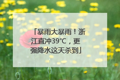 暴雨大暴雨！浙江直冲39℃，更强降水这天杀到