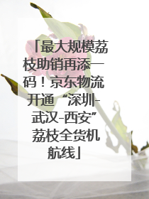 最大规模荔枝助销再添一码！京东物流开通“深圳-武汉-西安” 荔枝全货机航线