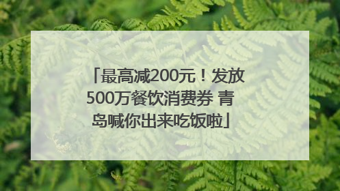 最高减200元！发放500万餐饮消费券 青岛喊你出来吃饭啦