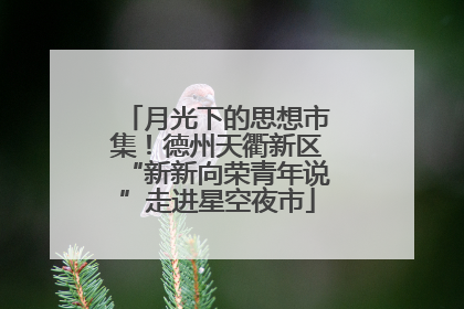 月光下的思想市集！德州天衢新区“新新向荣青年说”走进星空夜市