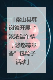 梁山县韩岗镇开展“浓浓端午情，悠悠粽意香”包粽子活动