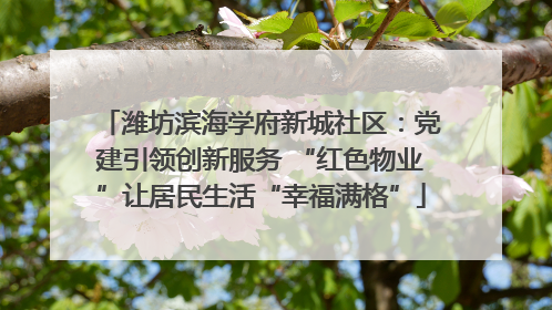 潍坊滨海学府新城社区：党建引领创新服务 “红色物业”让居民生活“幸福满格”