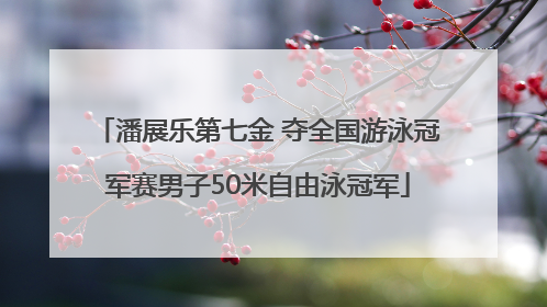 潘展乐第七金 夺全国游泳冠军赛男子50米自由泳冠军