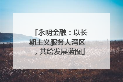 永明金融：以长期主义服务大湾区，共绘发展蓝图