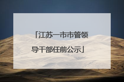 江苏一市市管领导干部任前公示
