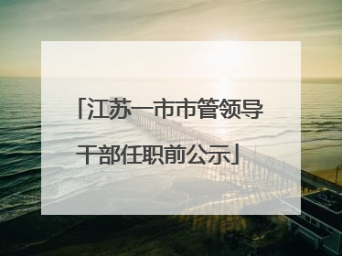江苏一市市管领导干部任职前公示