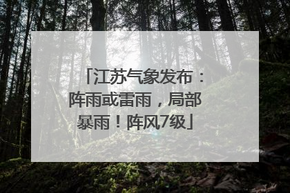 江苏气象发布：阵雨或雷雨，局部暴雨！阵风7级