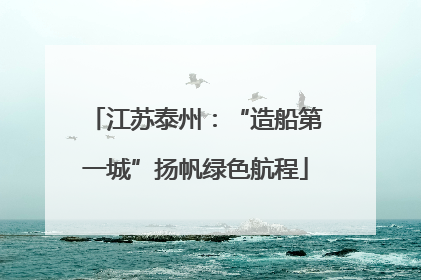 江苏泰州：“造船第一城”扬帆绿色航程
