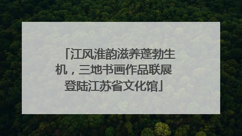 江风淮韵滋养蓬勃生机，三地书画作品联展登陆江苏省文化馆