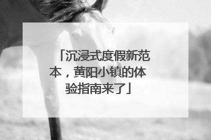 沉浸式度假新范本，黄阳小镇的体验指南来了