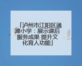 泸州市江阳区通滩小学：展示课后服务成果 提升文化育人功能