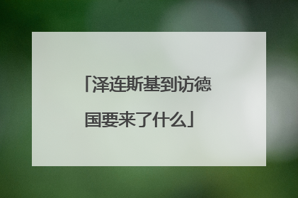 泽连斯基到访德国要来了什么