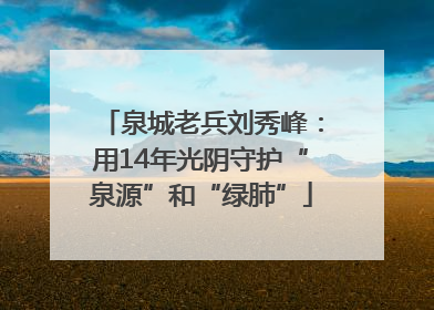 泉城老兵刘秀峰：用14年光阴守护“泉源”和“绿肺”