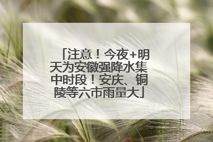 注意！今夜+明天为安徽强降水集中时段！安庆、铜陵等六市雨量大