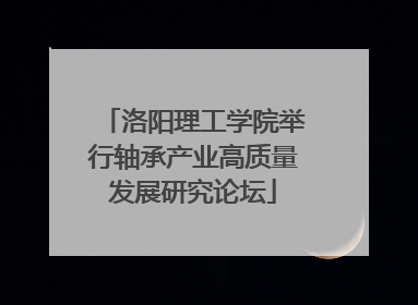 洛阳理工学院举行轴承产业高质量发展研究论坛