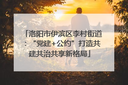 洛阳市伊滨区李村街道：“党建+公约”打造共建共治共享新格局