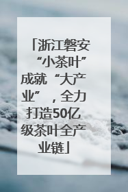 浙江磐安“小茶叶”成就“大产业”，全力打造50亿级茶叶全产业链