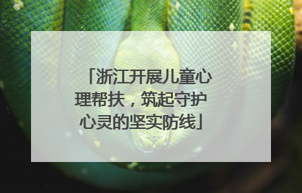 浙江开展儿童心理帮扶，筑起守护心灵的坚实防线