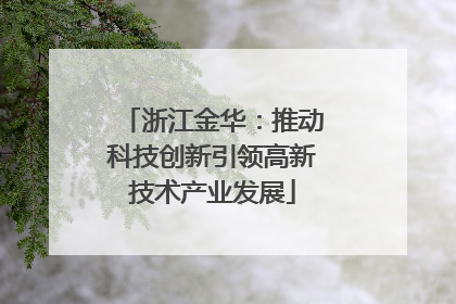 浙江金华：推动科技创新引领高新技术产业发展
