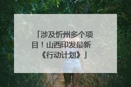 涉及忻州多个项目！山西印发最新《行动计划》