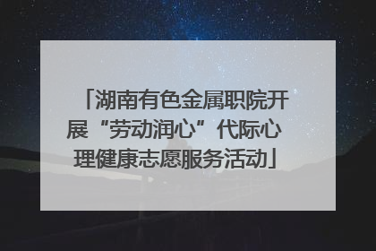 湖南有色金属职院开展“劳动润心”代际心理健康志愿服务活动