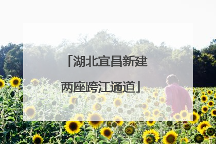 湖北宜昌新建两座跨江通道