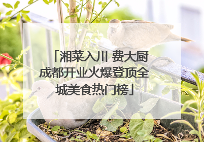 湘菜入川 费大厨成都开业火爆登顶全城美食热门榜