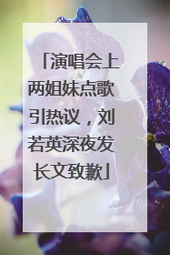 演唱会上两姐妹点歌引热议，刘若英深夜发长文致歉