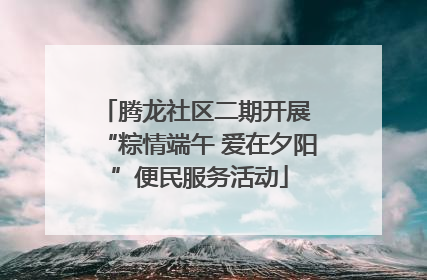 腾龙社区二期开展 “粽情端午 爱在夕阳”便民服务活动